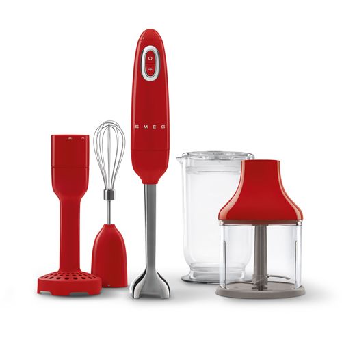 Smeg Red 50's Retro Hand Blender with Accessories